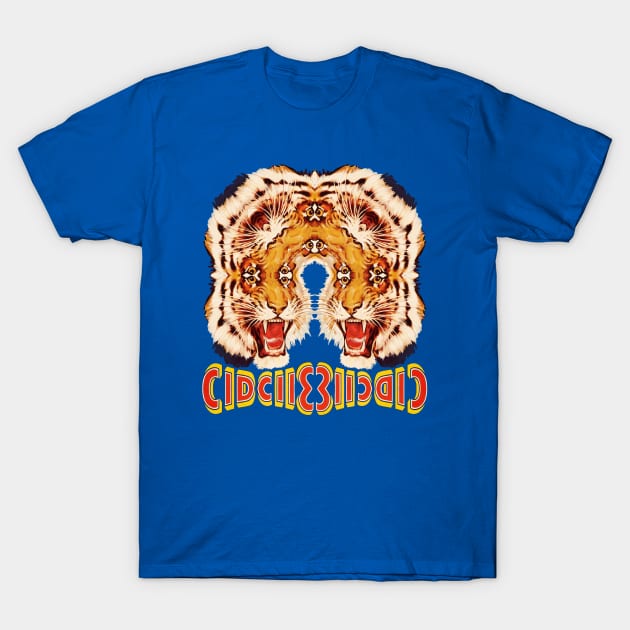 ACID BATH Mirror Tiger HERO | Tiger Circus Popart  | Vintage Circus Poster Bomb Reimagined | LSD Kaleidoscope Freakshow T-Shirt by Tiger Picasso